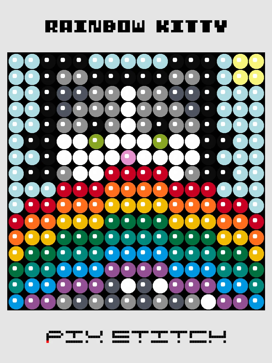 Rainbow Kitty Pixel Art product image (1)