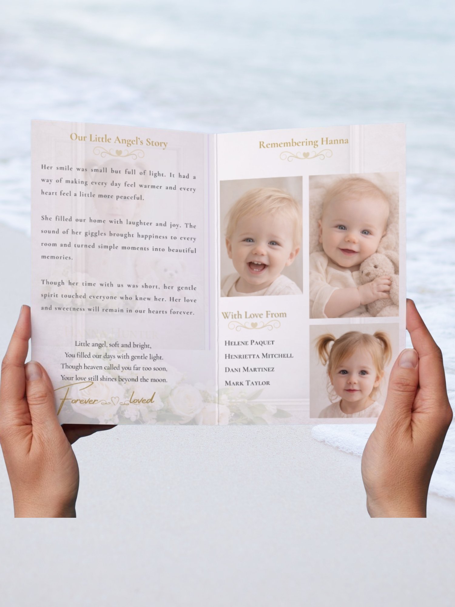 Baby Girl Funeral Program Template – Editable 4-Page Canva Bifold product image (5)