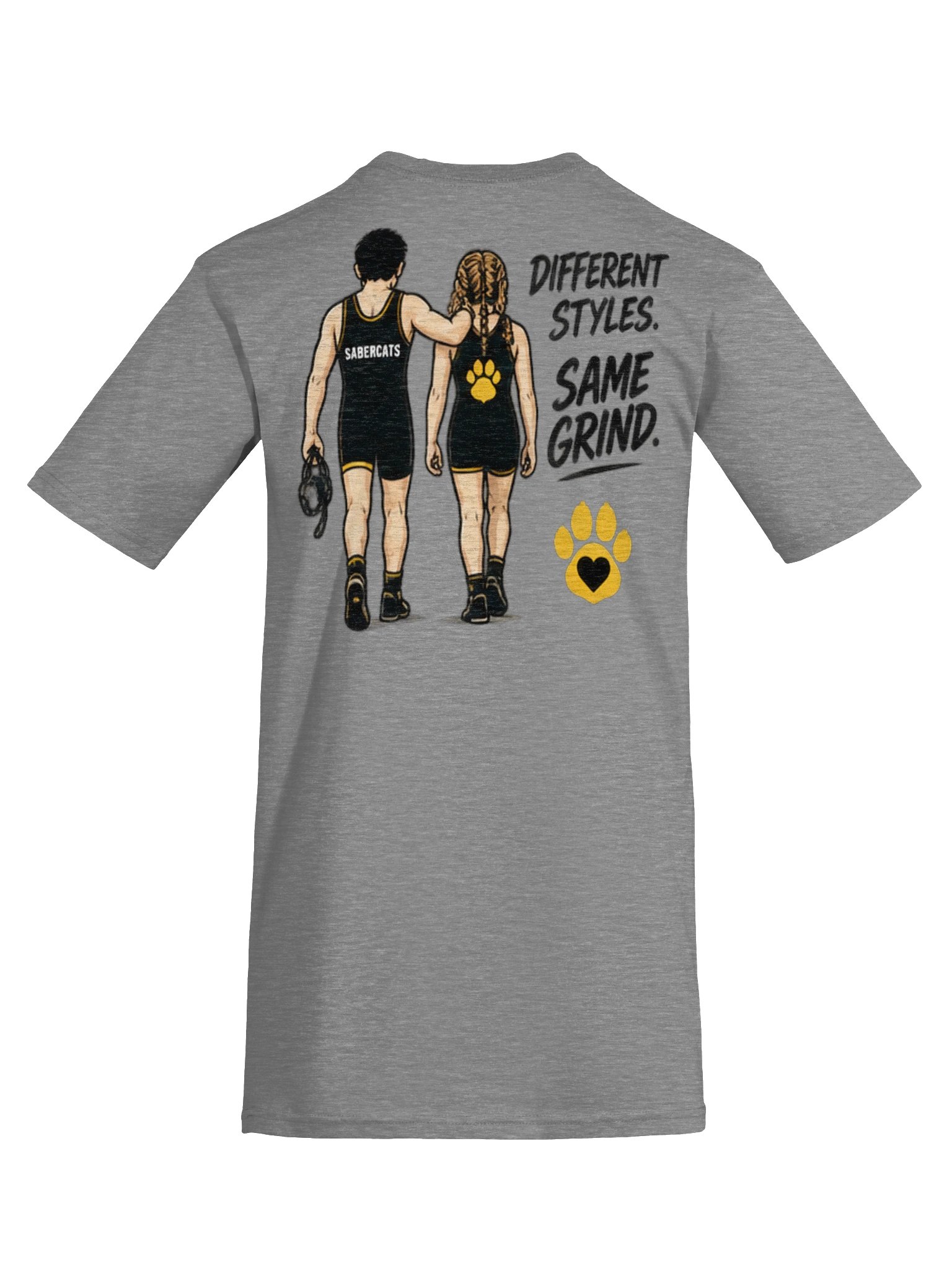 SABERCATS Different Styles Same Grind Wrestling Tee product image (65)