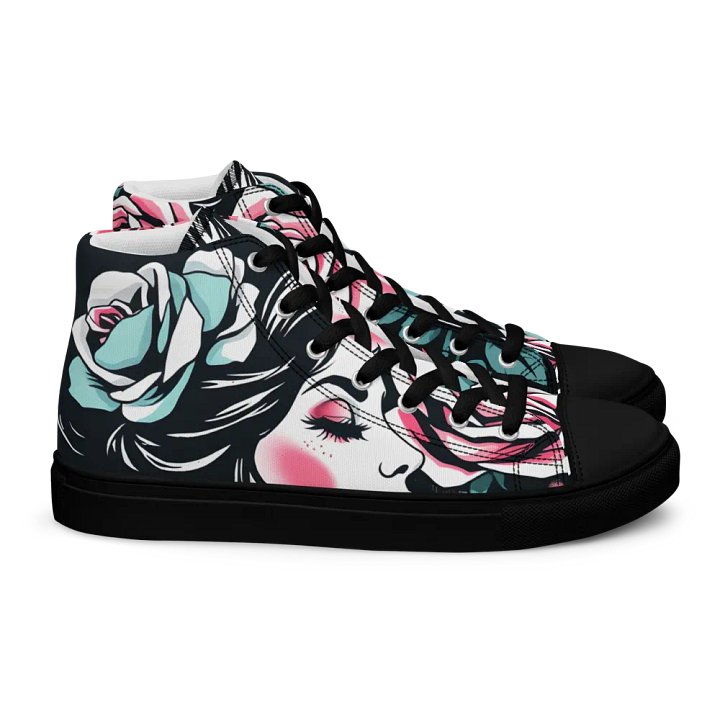 Romantic Roses Women's High Top Canvas Shoes product image (2)