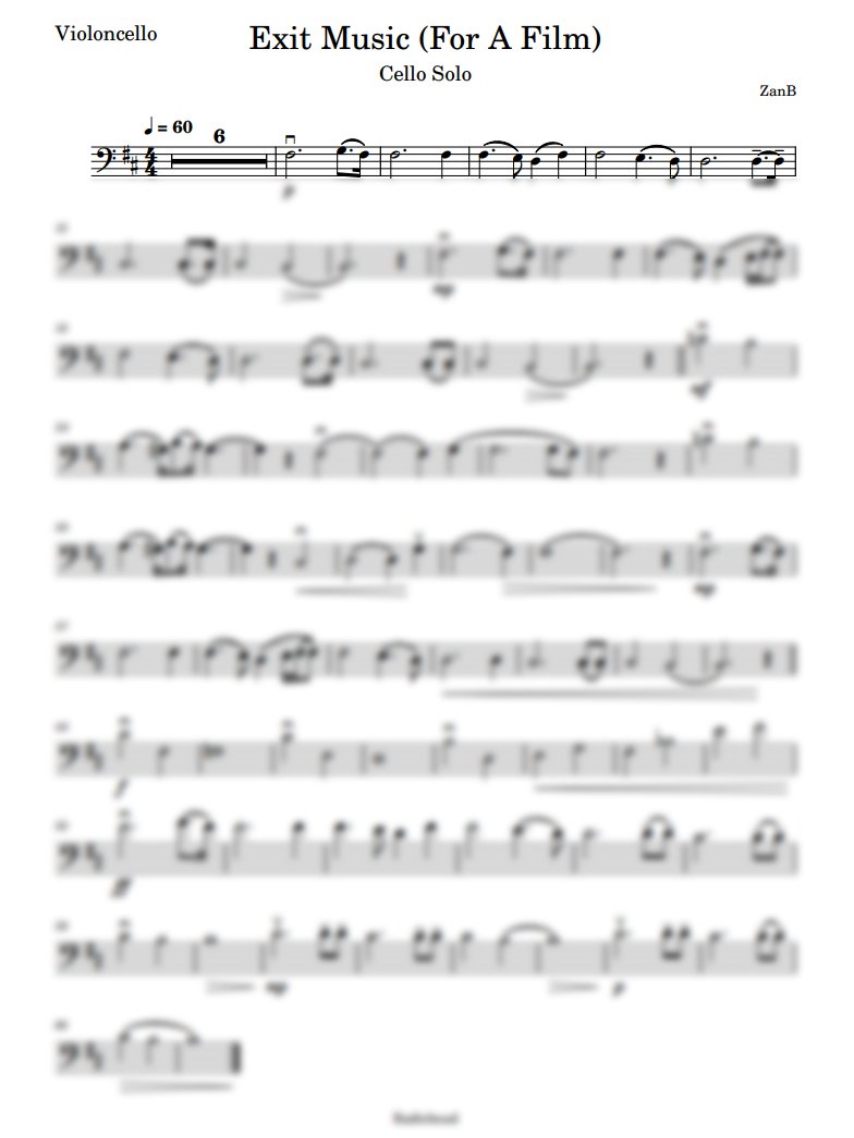 Radiohead - Exit Music (for a film) (Cello Solo) product image (1)