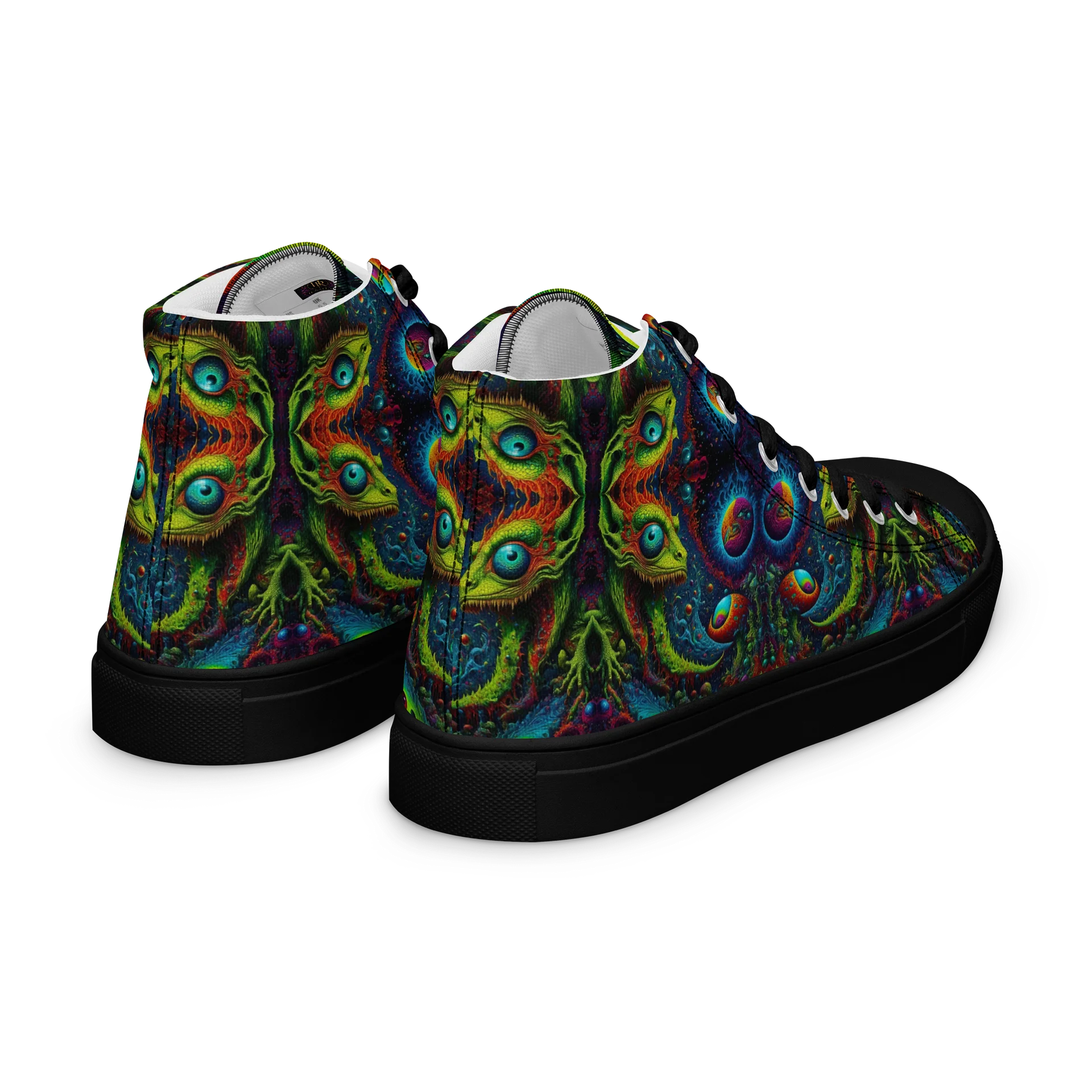 Men's Canvas High tops. House of Rahly-Cosmic Reptilian Design. product image (16)