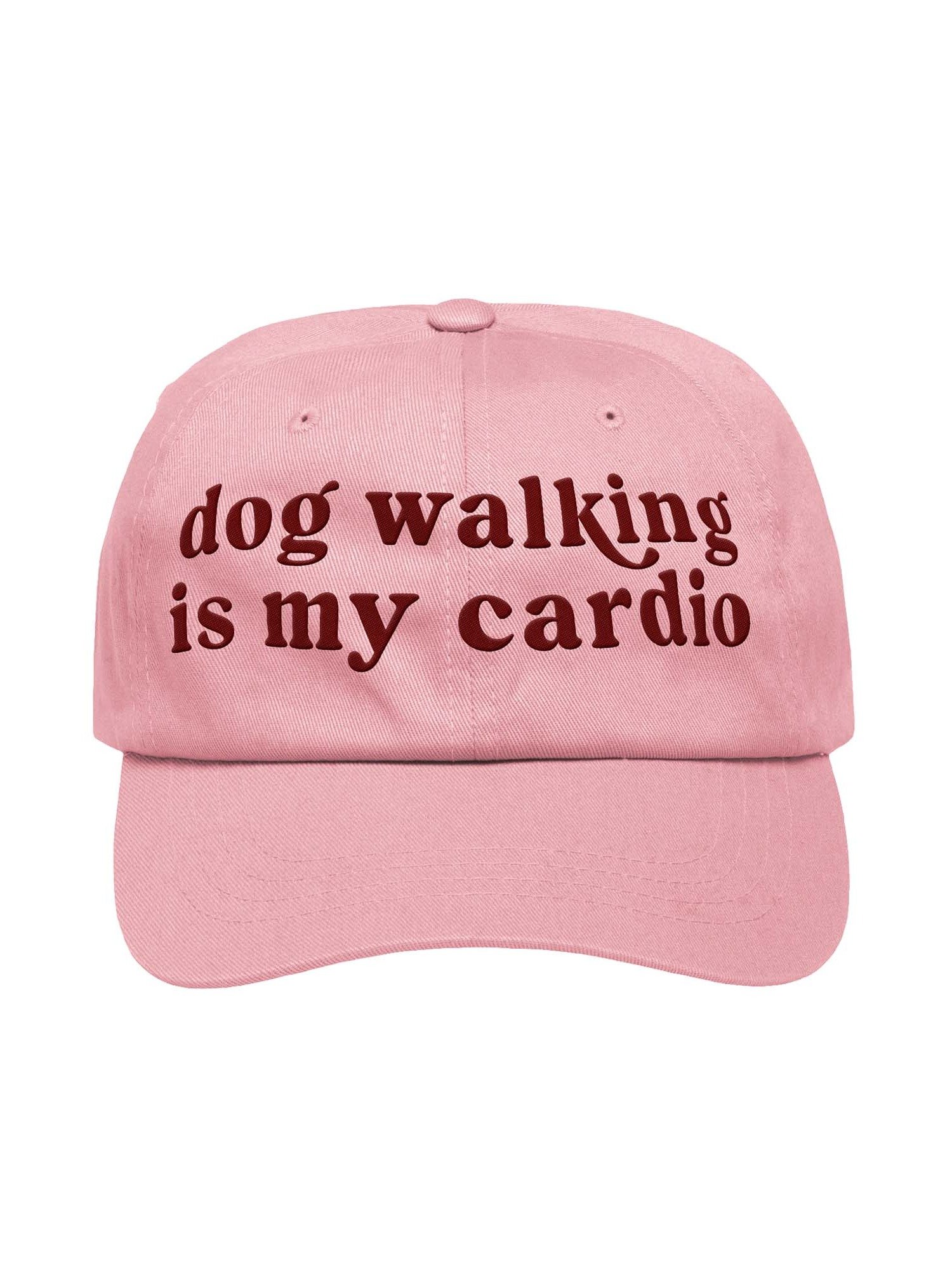Dog Walking Is My Cardio Classic Dad Hat(Embroidered, Maroon Text) product image (1)