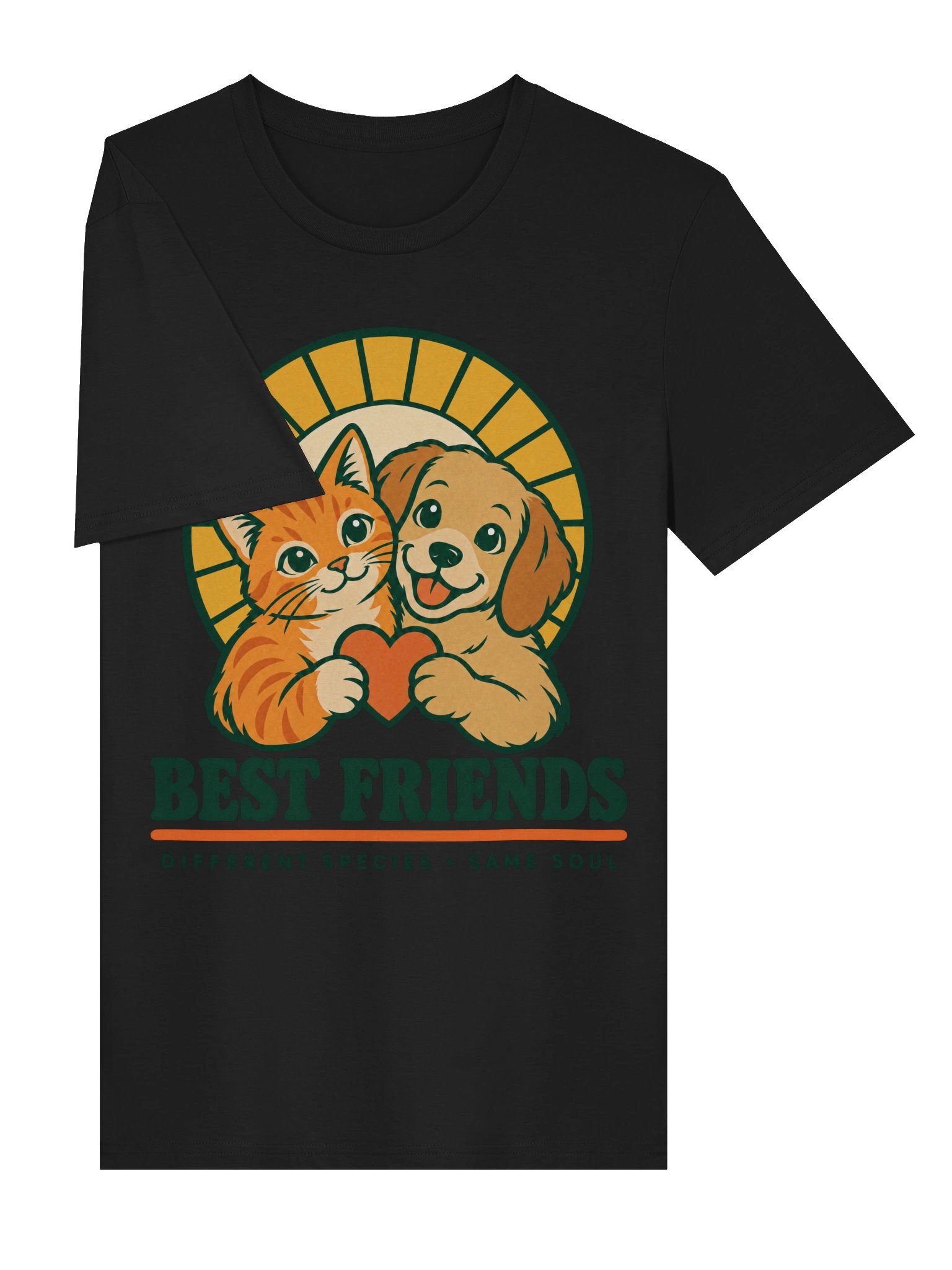 Best Friends, Different Species – Cat & Dog T-Shirt product image (20)