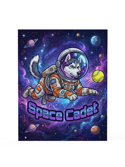 Space Cadet Husky Poster