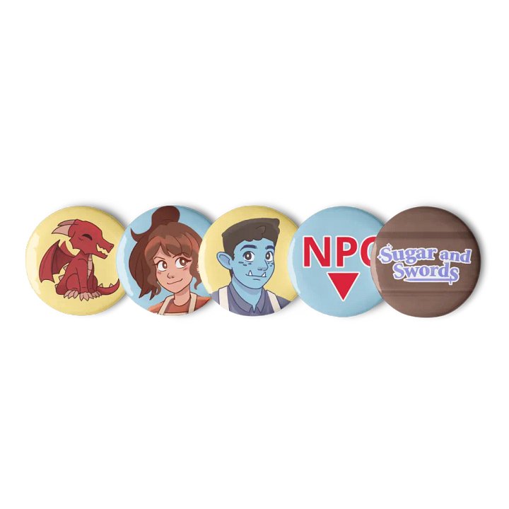 Sugar and Swords Pin Button Set product image (1)