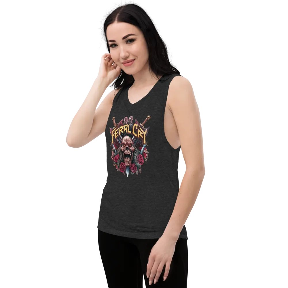 Feral Cry Demonic Skull Women's Muscle Tank product image (9)