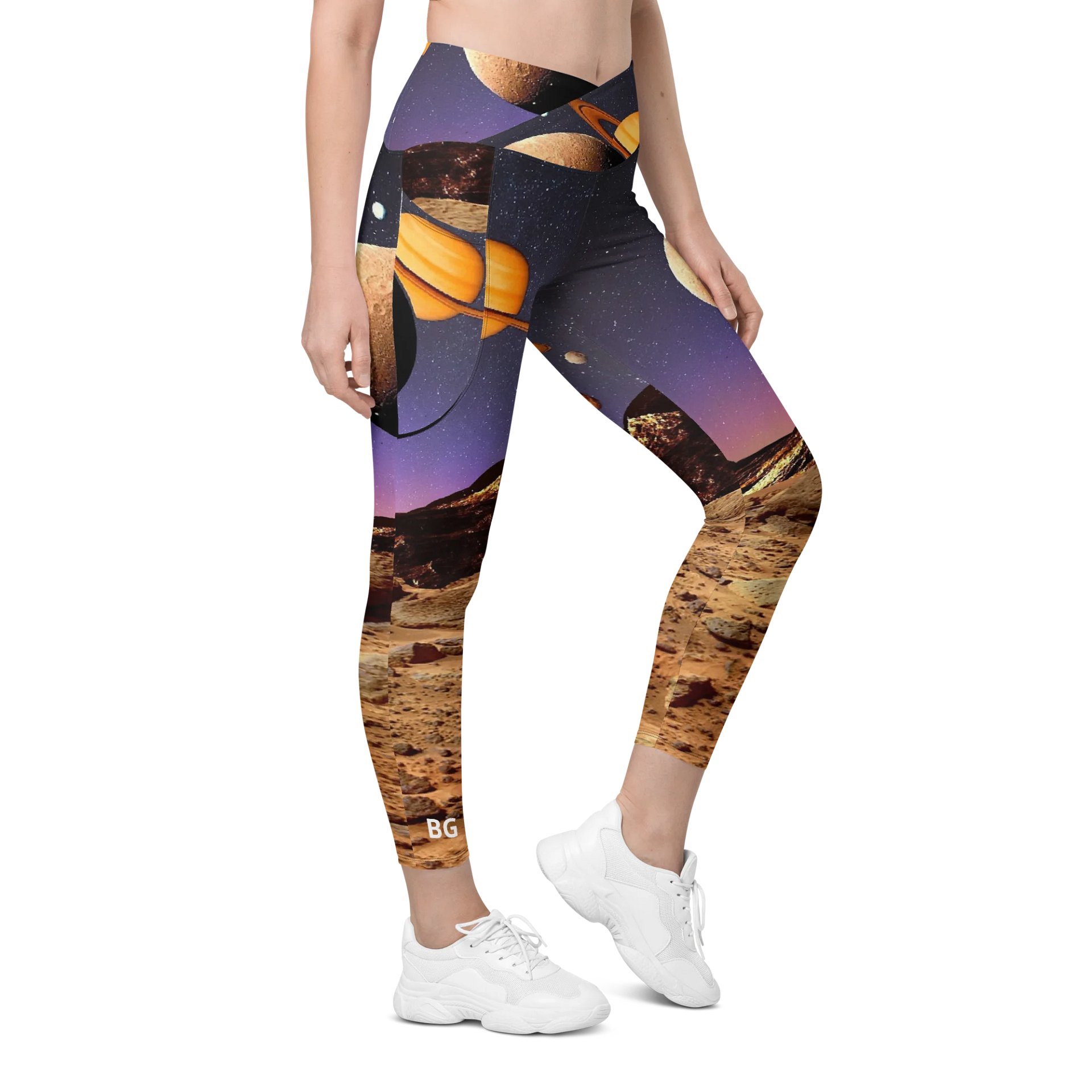 'Floating' Crossover Leggings with Pockets product image (5)