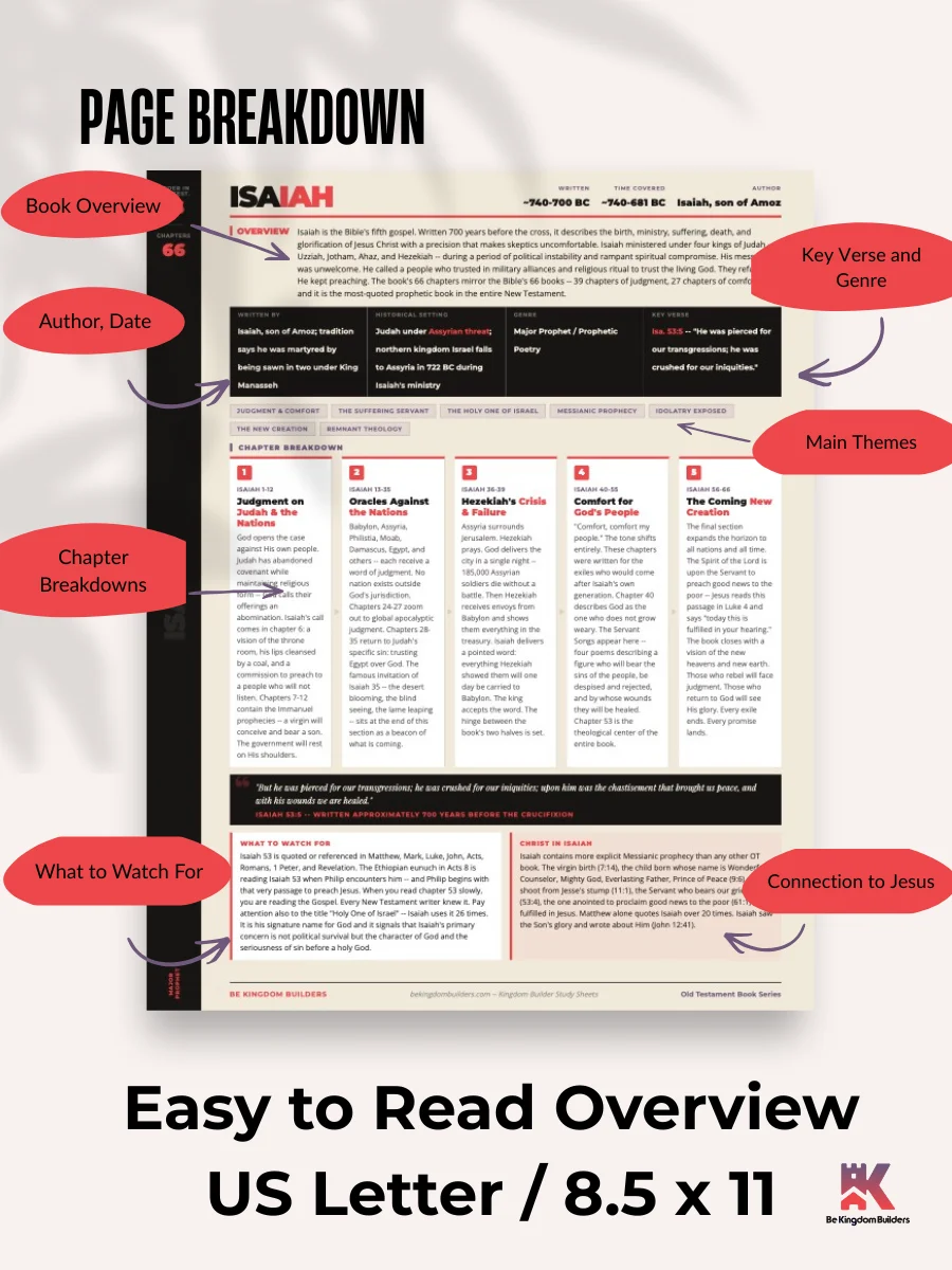 Kingdom Builder Study Sheets | Old Testament Book Series | Digital Download product image (3)