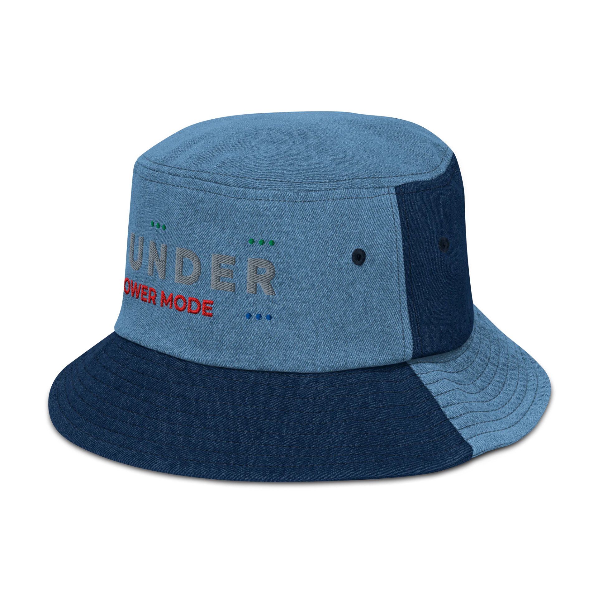 Retro Founder Off Line Logo Denim Bucket Hat -- Embroidered product image (4)