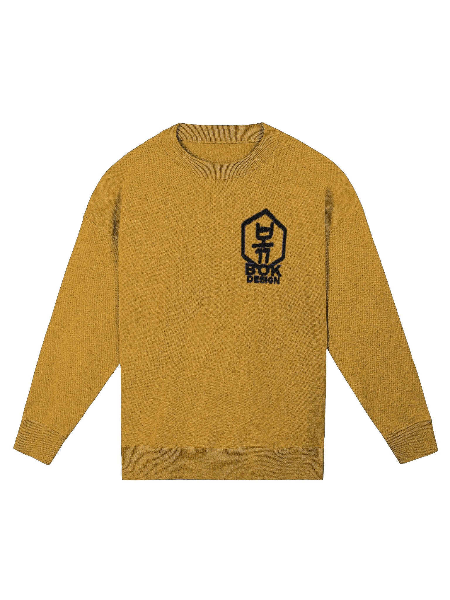 Sweatbok bokshirt //jacquard-knitted crewneck\\ full mustard no back product image (2)