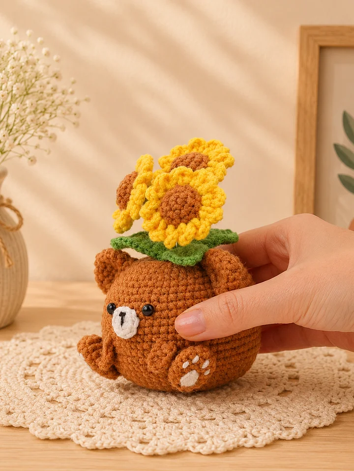Sunflower Bear Pot crochet pattern product image (2)