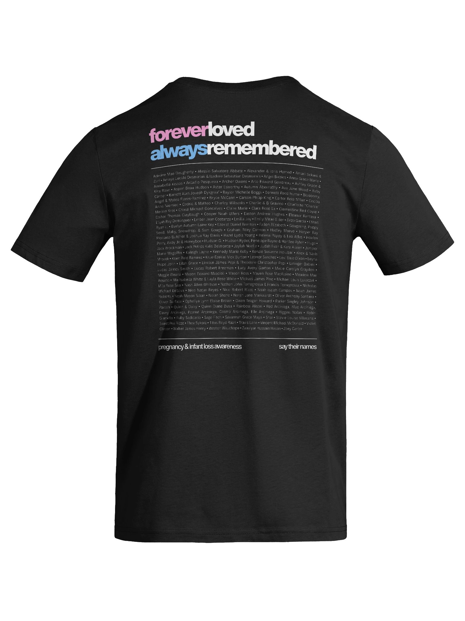 'Halo & Wings' 2026 Memorial Shirt (organic cotton, dark) product image (9)