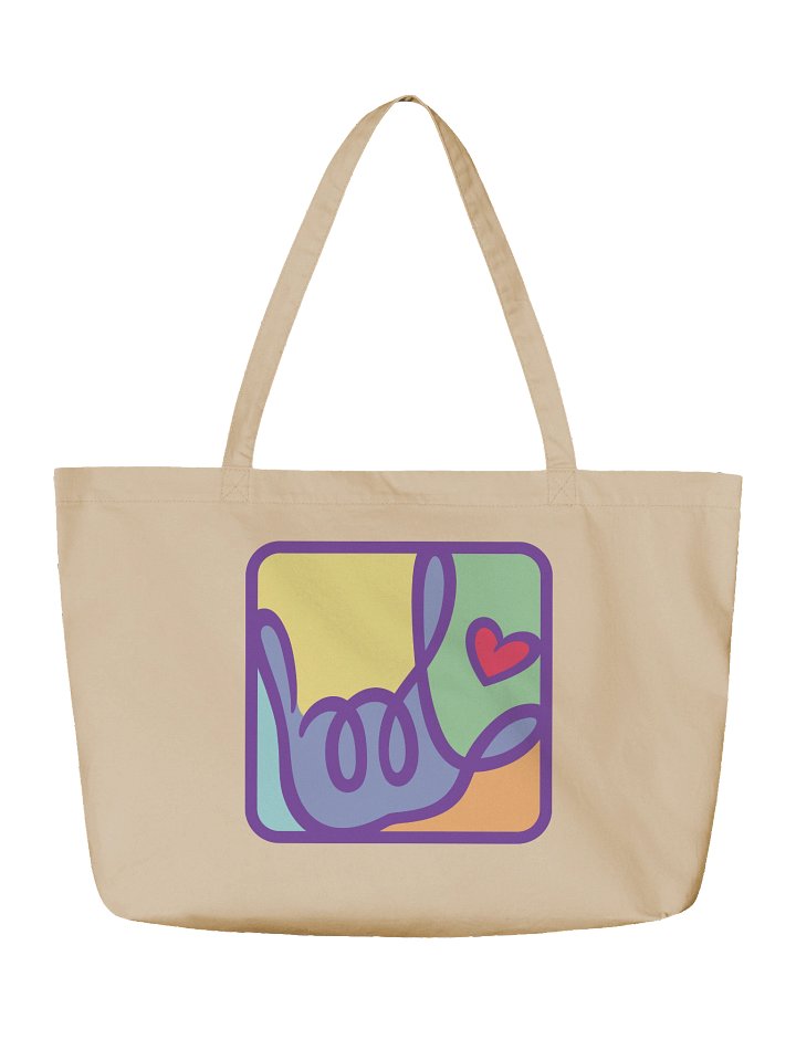 Pastel ILY Heart Accent Tote Bag product image (2)