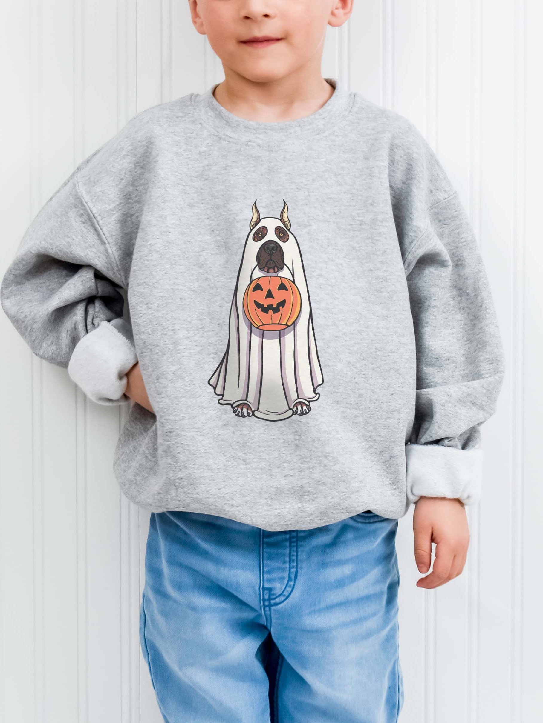Halloween Great Dane(Brindle, Cropped Ears) Youth Sweatshirt product image (1)