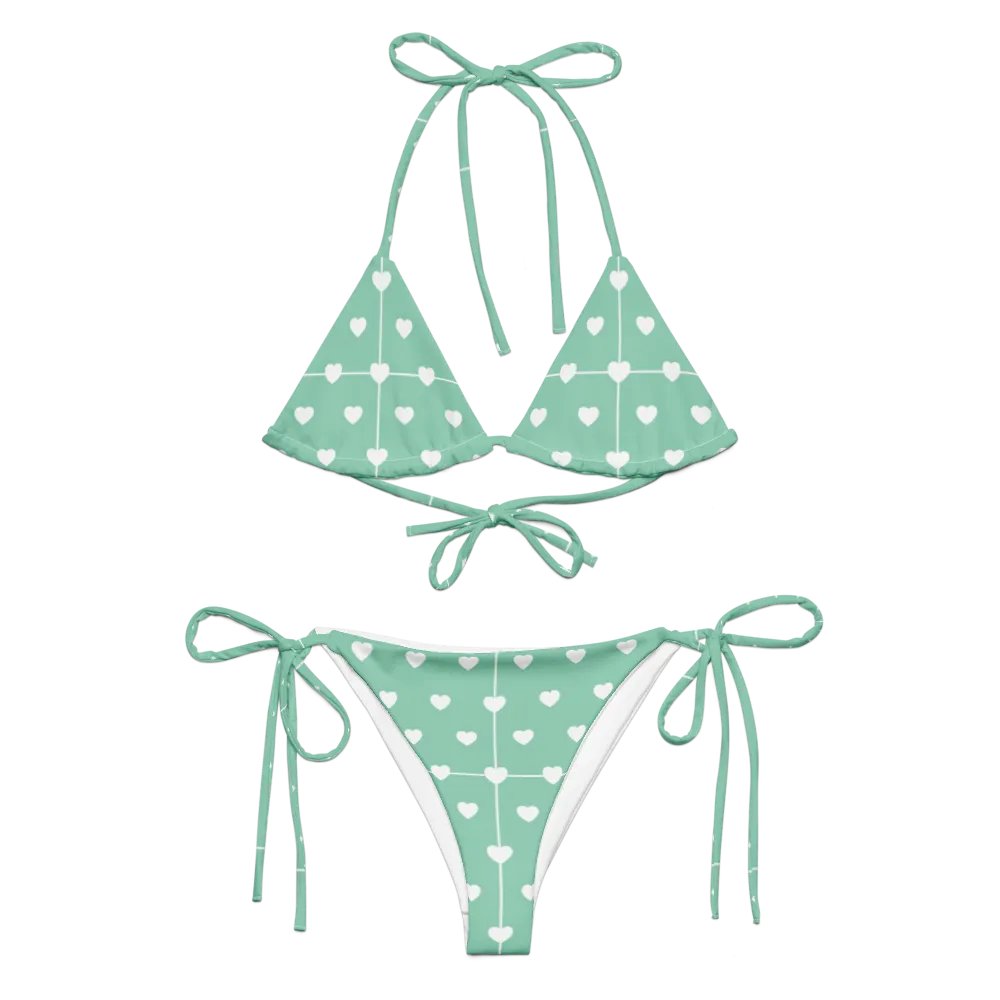 Pastel Heart Seamless Pattern String Bikini - v1 product image (6)