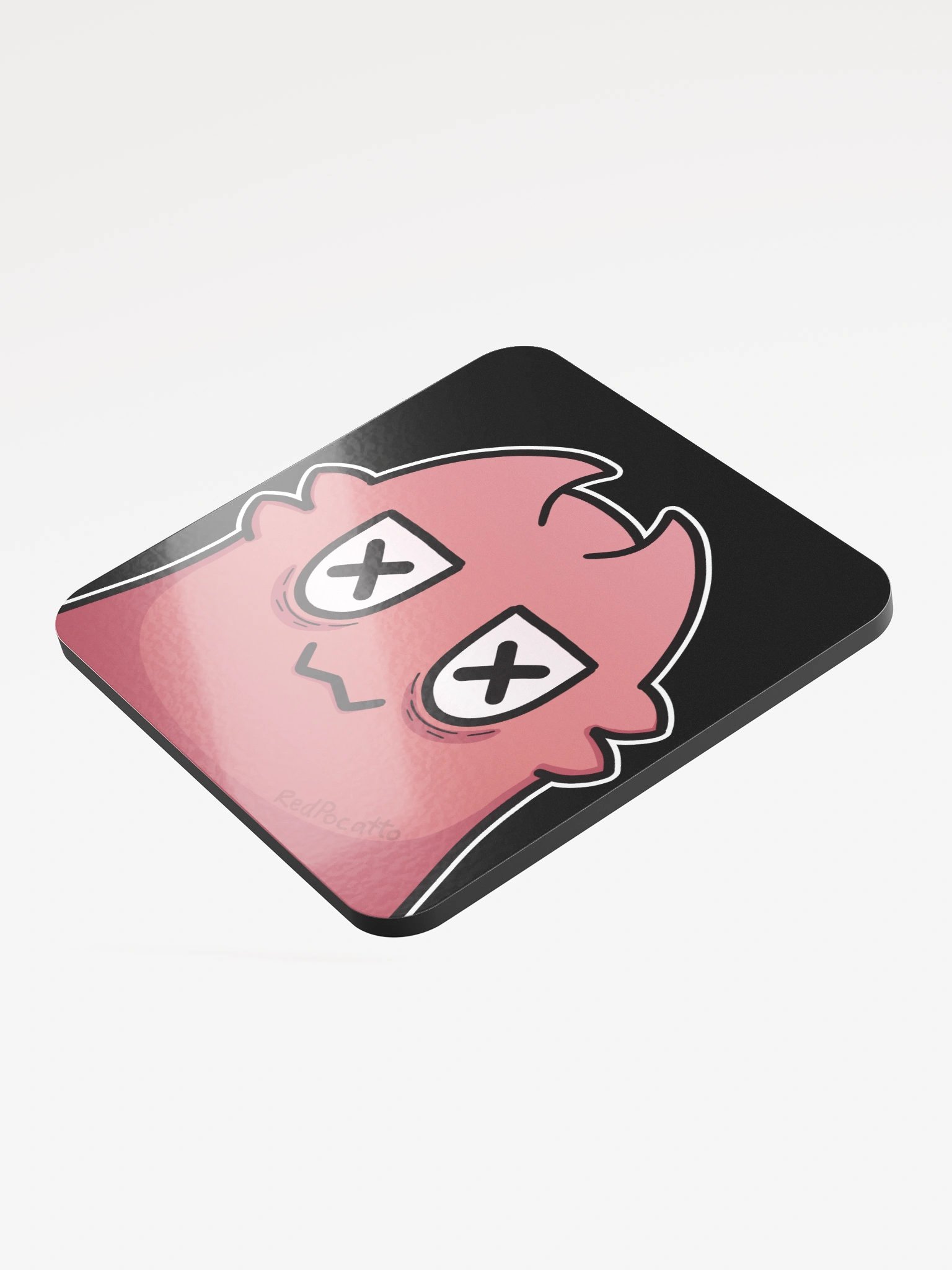 Red Pocatto Glossy Cork Coaster product image (3)