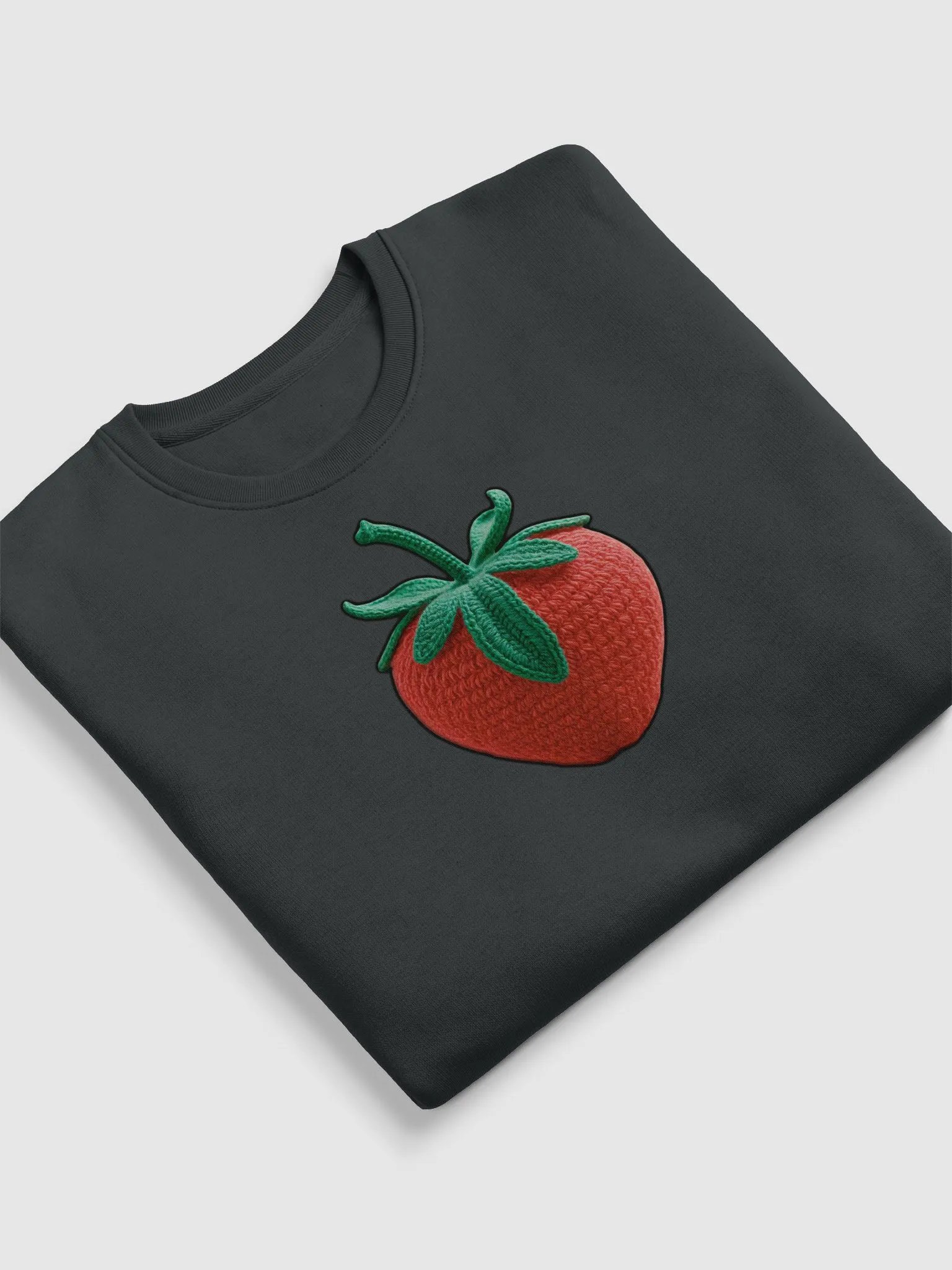 CozyAvocado Black Unisex Eco Sweatshirt Strawberry #1 product image (5)