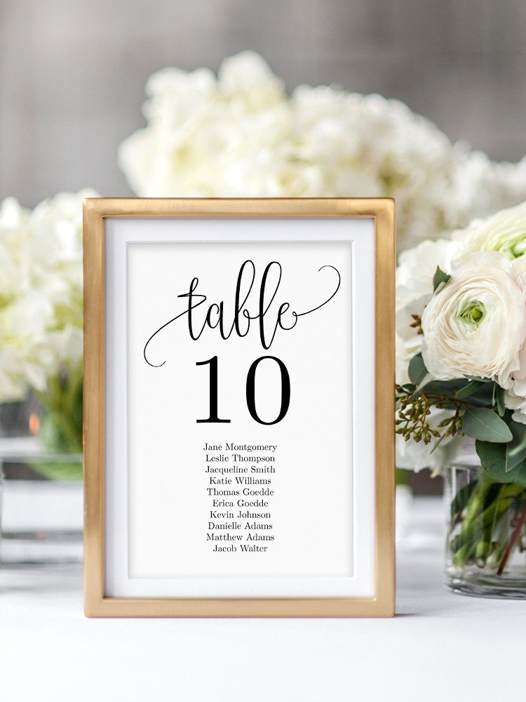 Lovely Calligraphy Wedding Table Seating Cards Canva Template LCC product image (2)