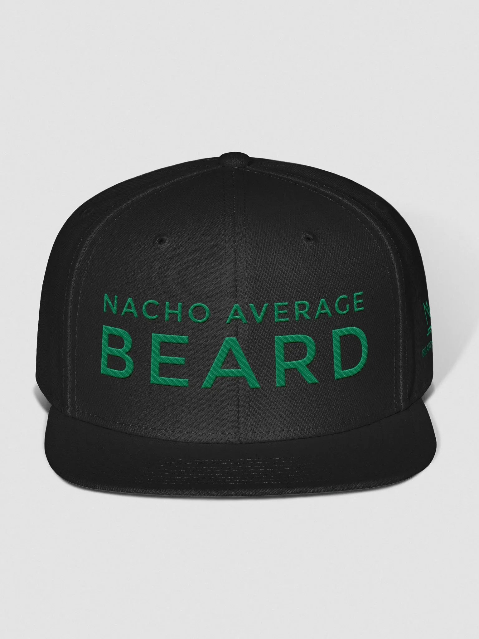 Nacho Average Beard Snapback Cap (Green Embroidery) product image (1)