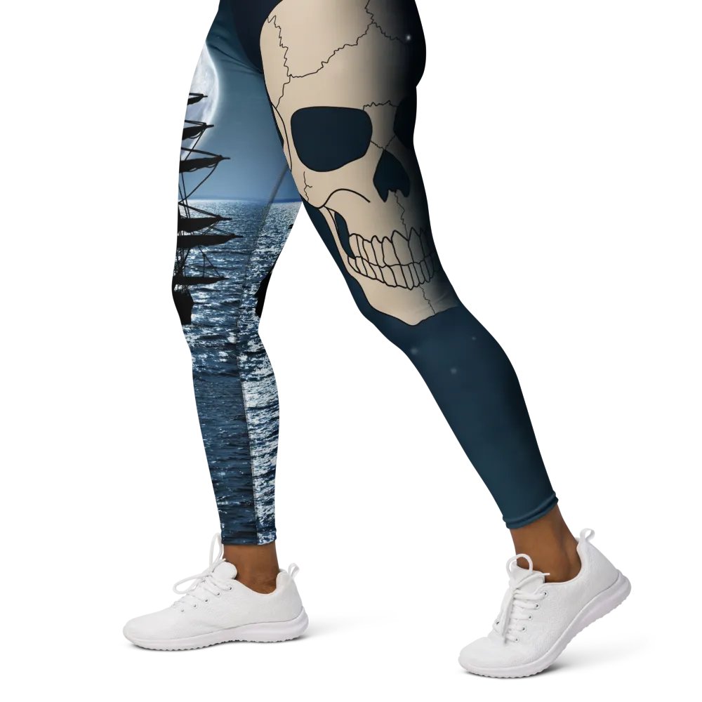 Pirate ship at night yoga leggings product image (3)