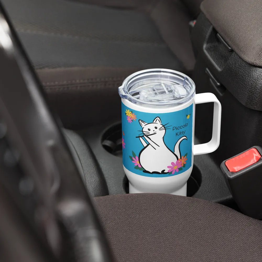 Flute Kitty Travel Mug w handle - Piccolo product image (7)