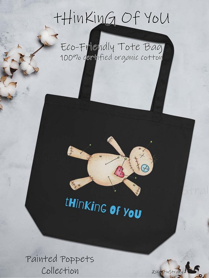 Painted Poppet Voodoo Doll "tHinKinG Of YoU" Eco Cotton Tote Bag product image (2)