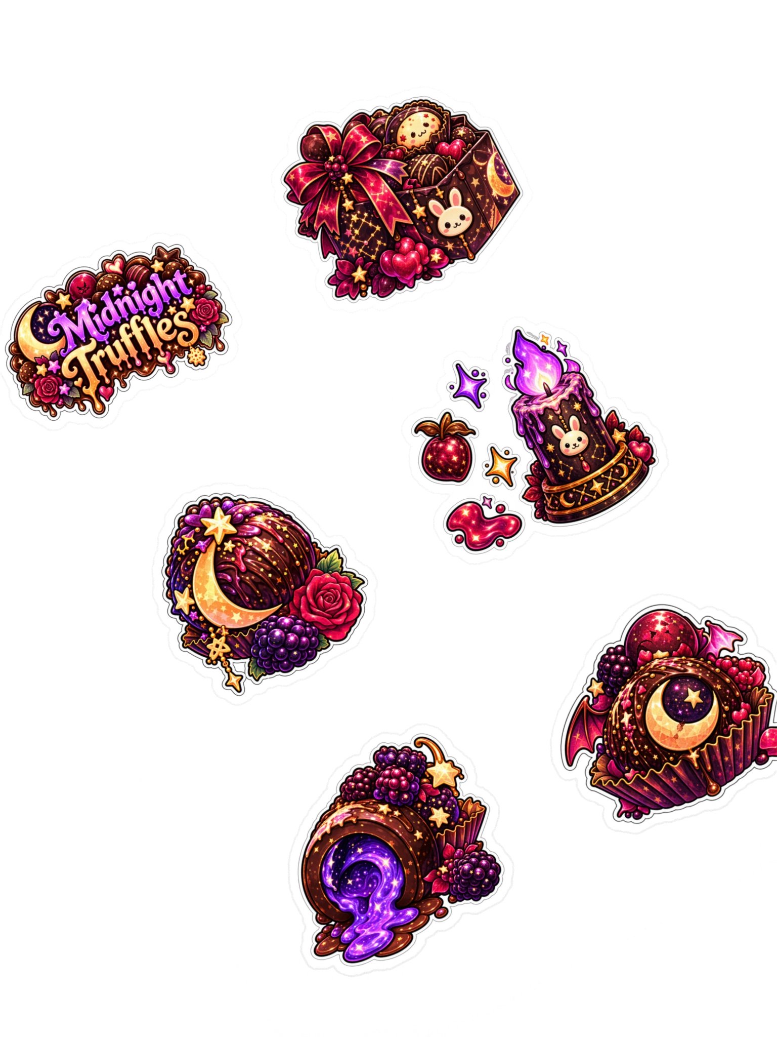 The AFK Cafe™ Midnight Truffles | 6-Piece Sticker Pack Vol. 3 product image (1)