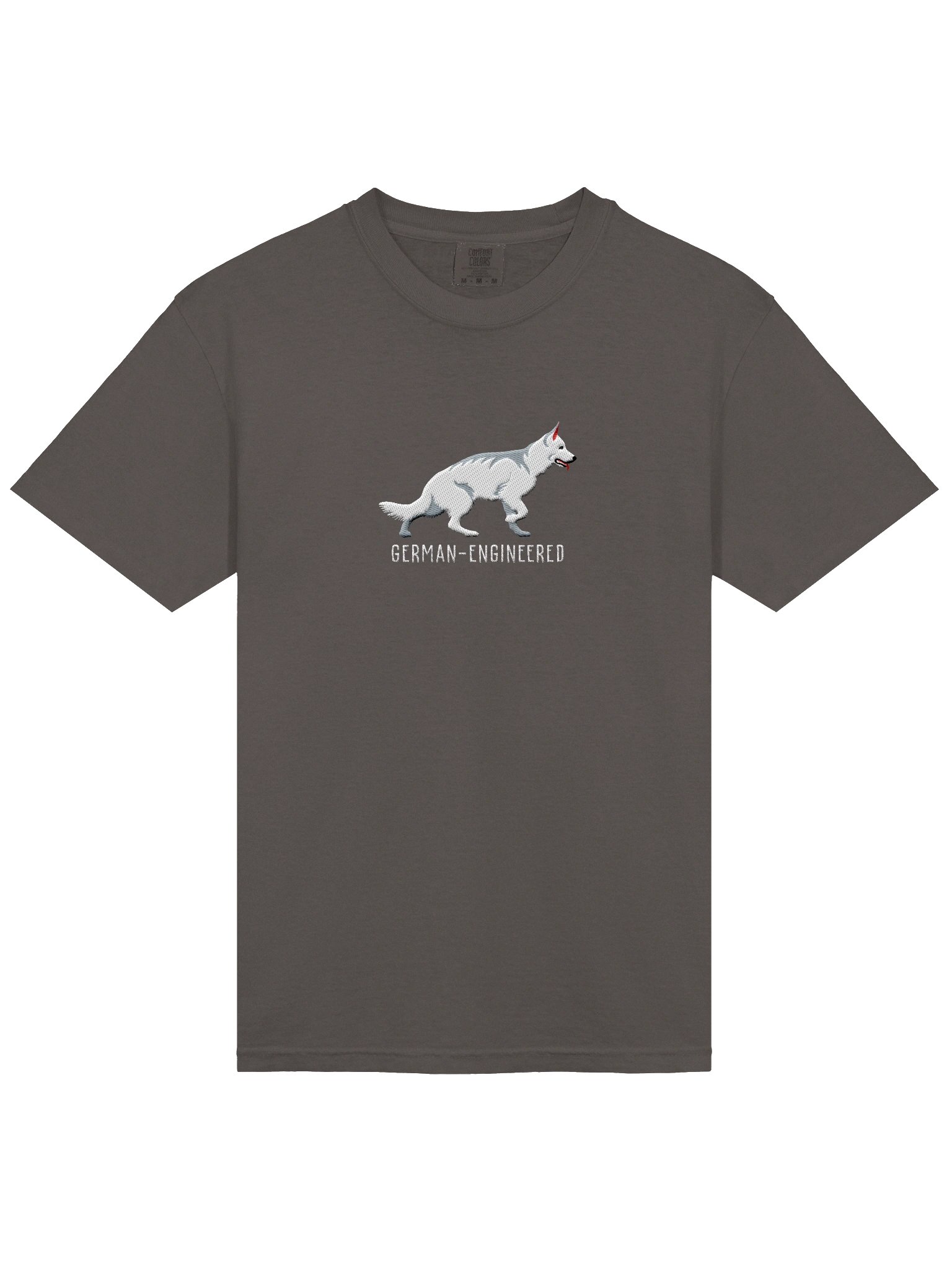 German-Engineered T-Shirt(Embroidered) of a German Shepherd(White) product image (6)