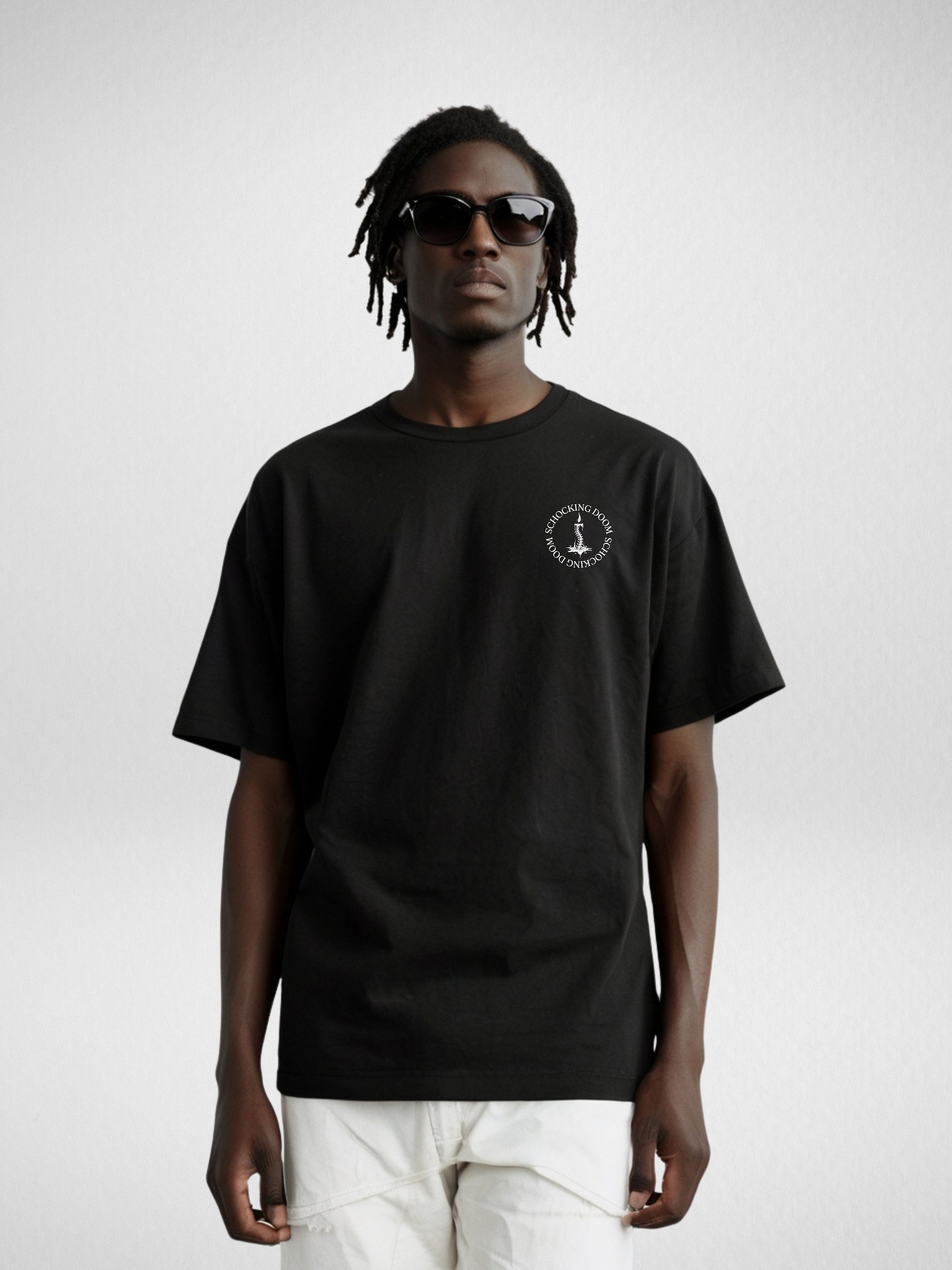 Divine Burnout – Spine Candle Graphic T-Shirt | Gothic Minimal Design | Unisex Cotton Tee product image (9)