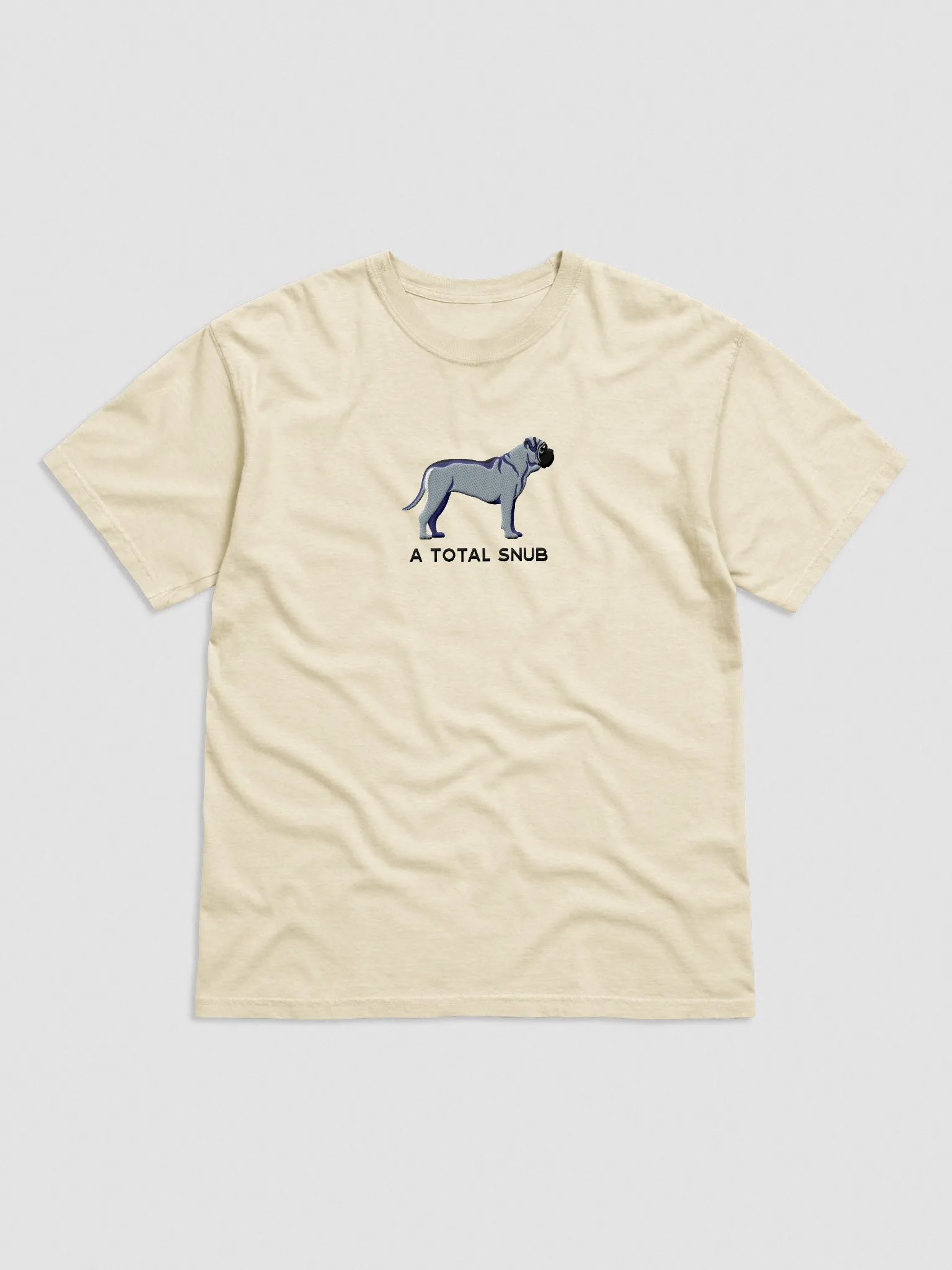 A Total Snub T-Shirt(Embroidered) of an English Mastiff(Blue) product image (4)