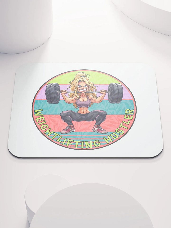 Weightlifting Hustler Female Strength Mouse Pad product image (1)