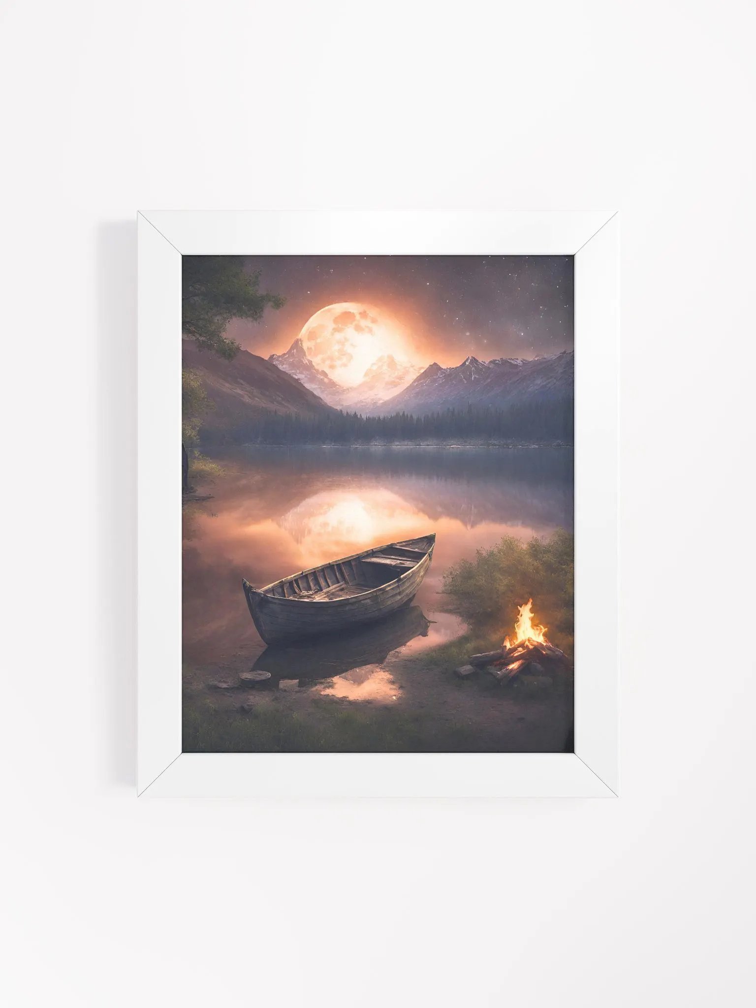 Moonlit Row Boat Framed Poster product image (38)