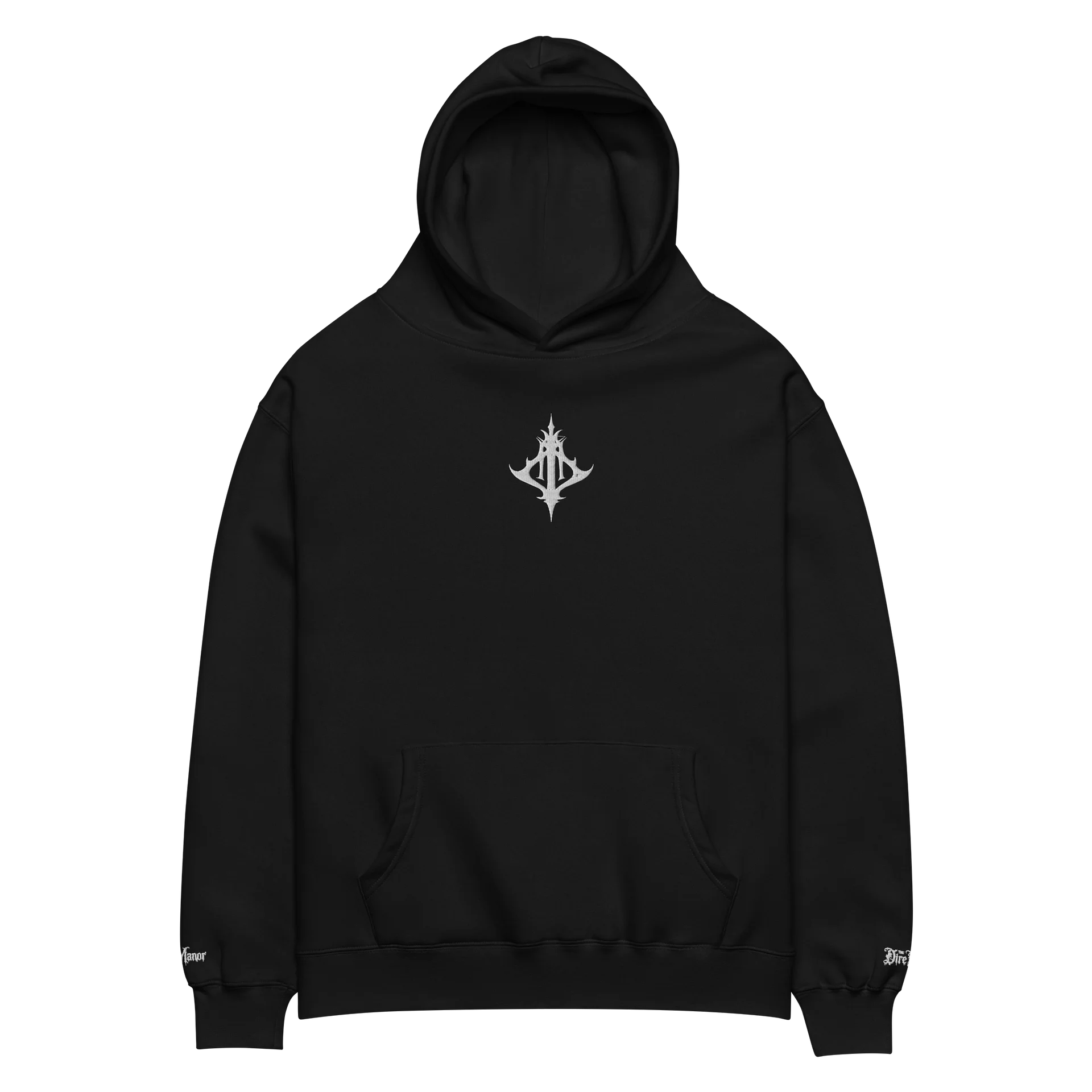 THE DIRE MANOR® FOUNDER HOUSE EMBROIDERED HOODIE — NOIR product image (6)