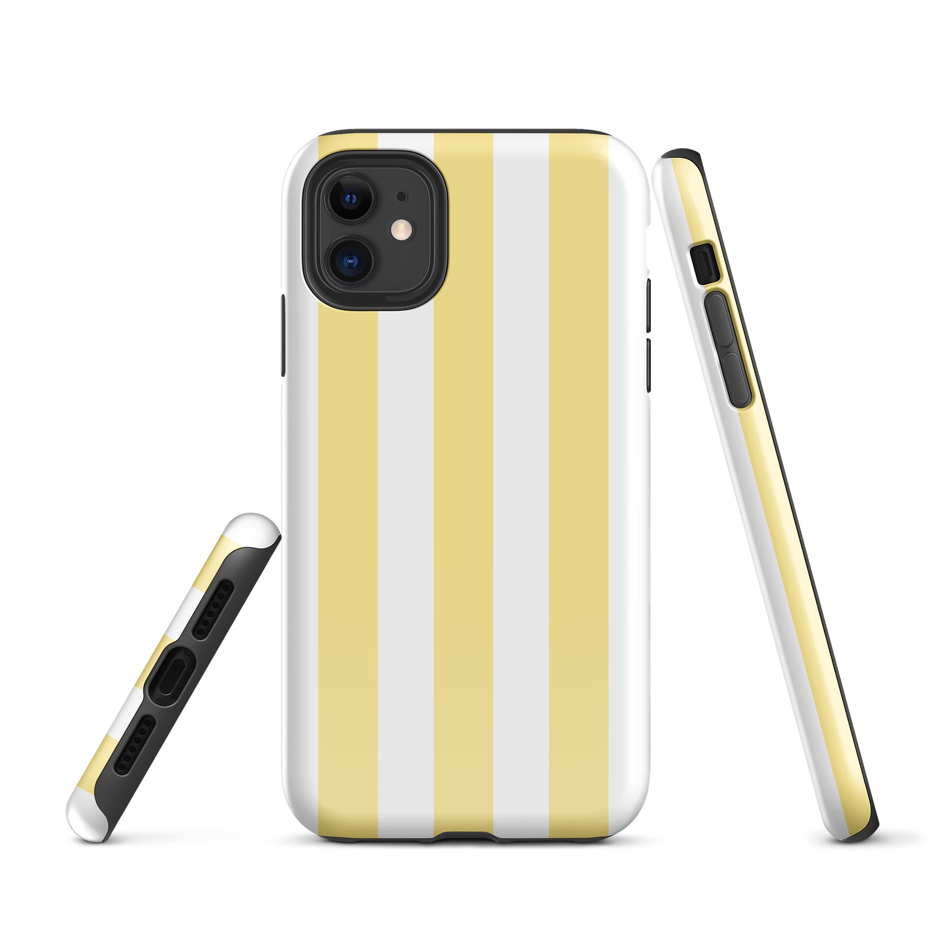 yellow and white stripe i phone case product image (1)