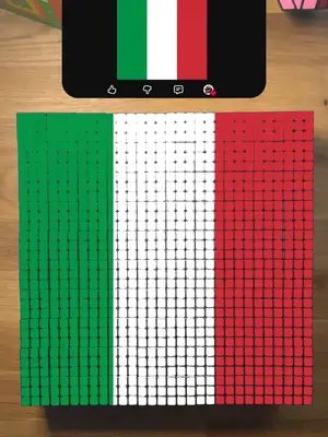 Making ITALY'S Flag! 🇮🇹 #tiktok #italyflagrubikscube #italianflag #rubikscubeart #flagmosaic #cubeart #mosaicart #nationalflag #italypride #rubiksmosaic #flagoncube #cubeportrait #patrioticart #pixelart