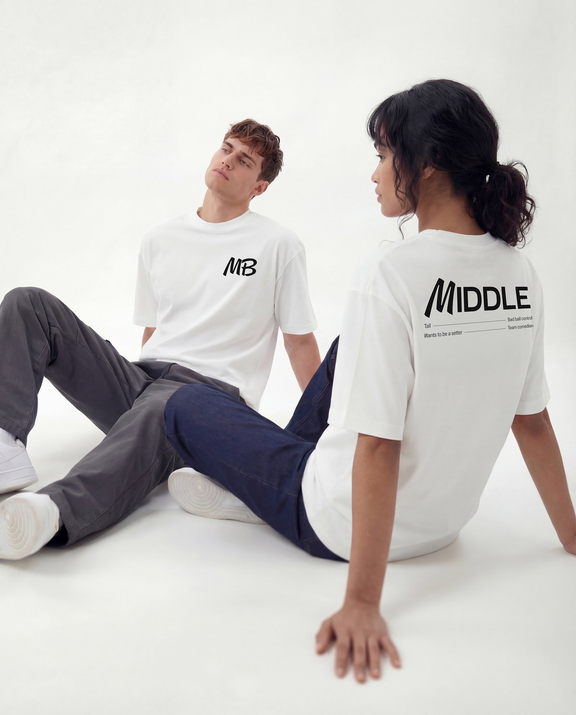 Middle Oversize Tee — White product image (3)