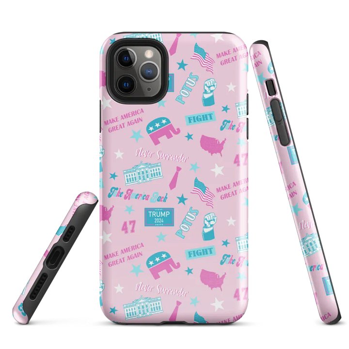 Trump 2024 Election-Themed Patriot Make America Great Again Pink Pattern Phone Case for iPhone product image (3)