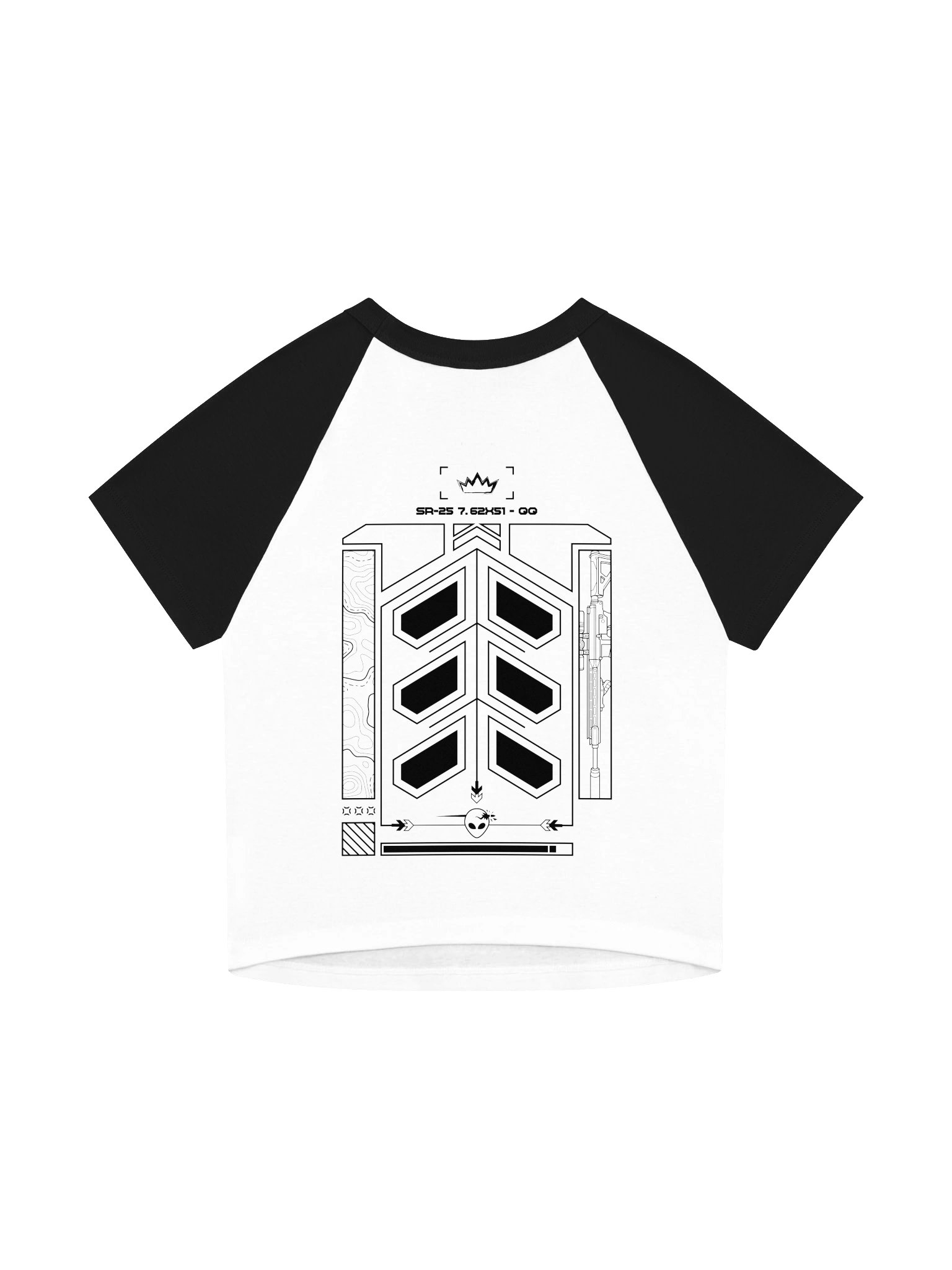 SR25 Grid Raglan Baby Tee product image (2)