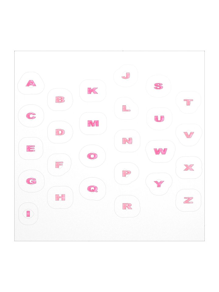 Rose Quartz Alphabet - Kiss Cut Stickers product image (1)