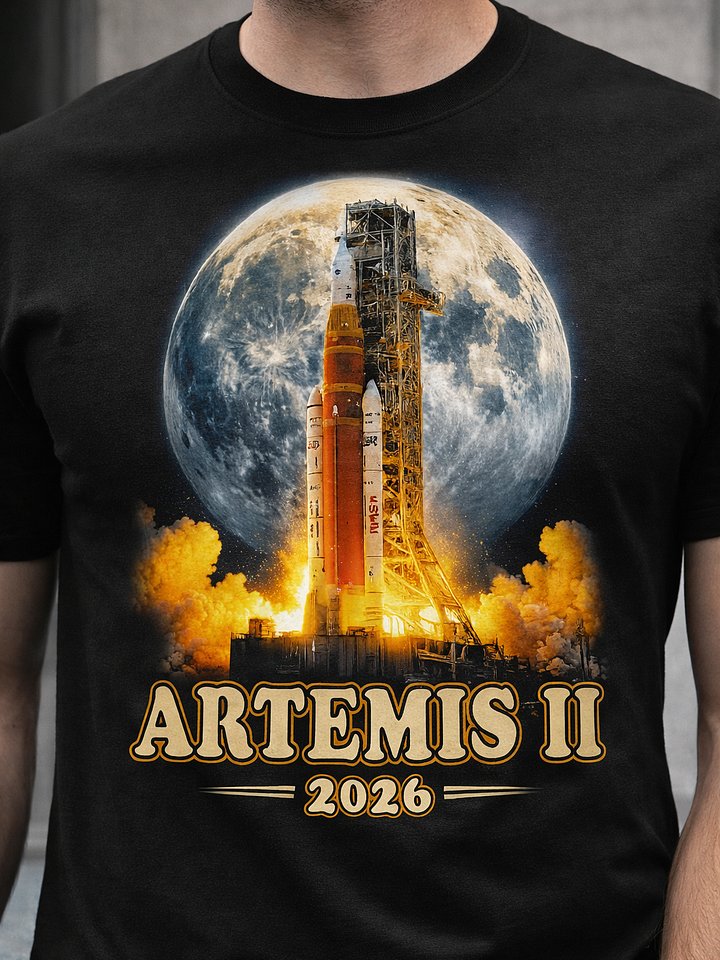 Artemis II SLS Rocket Moon Launch Shirt | NASA Space Mission 2026 Tee product image (1)