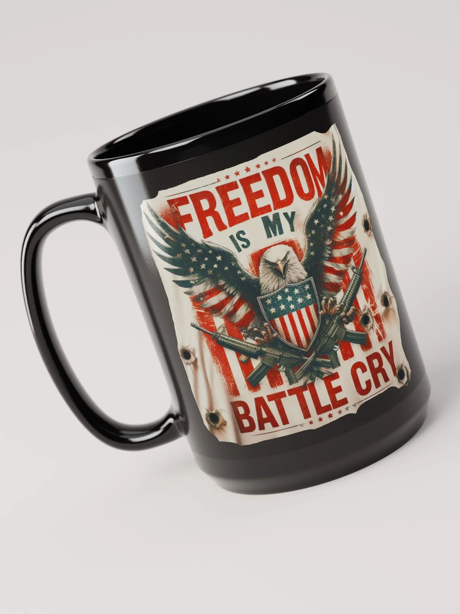 Unique Coffee Mugs for Him | Freedom Is My Battle Cry product image (1)