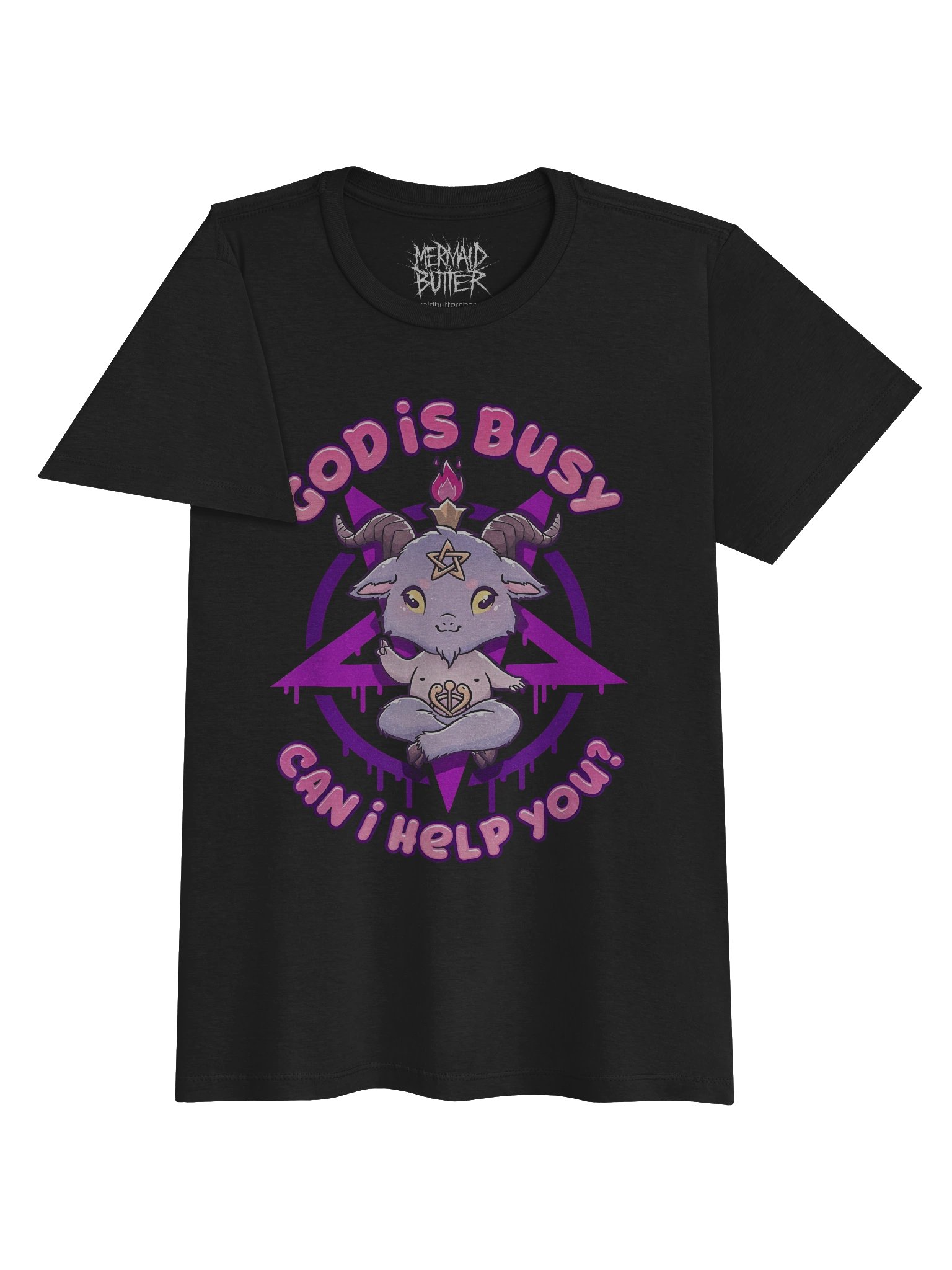 God Is Busy Baphomet Girl Tee product image (2)