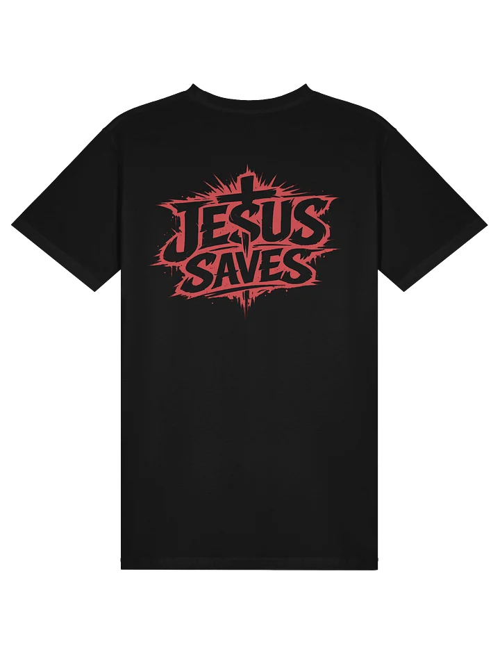 Jesus Saves T-shirt (red text - back) product image (7)