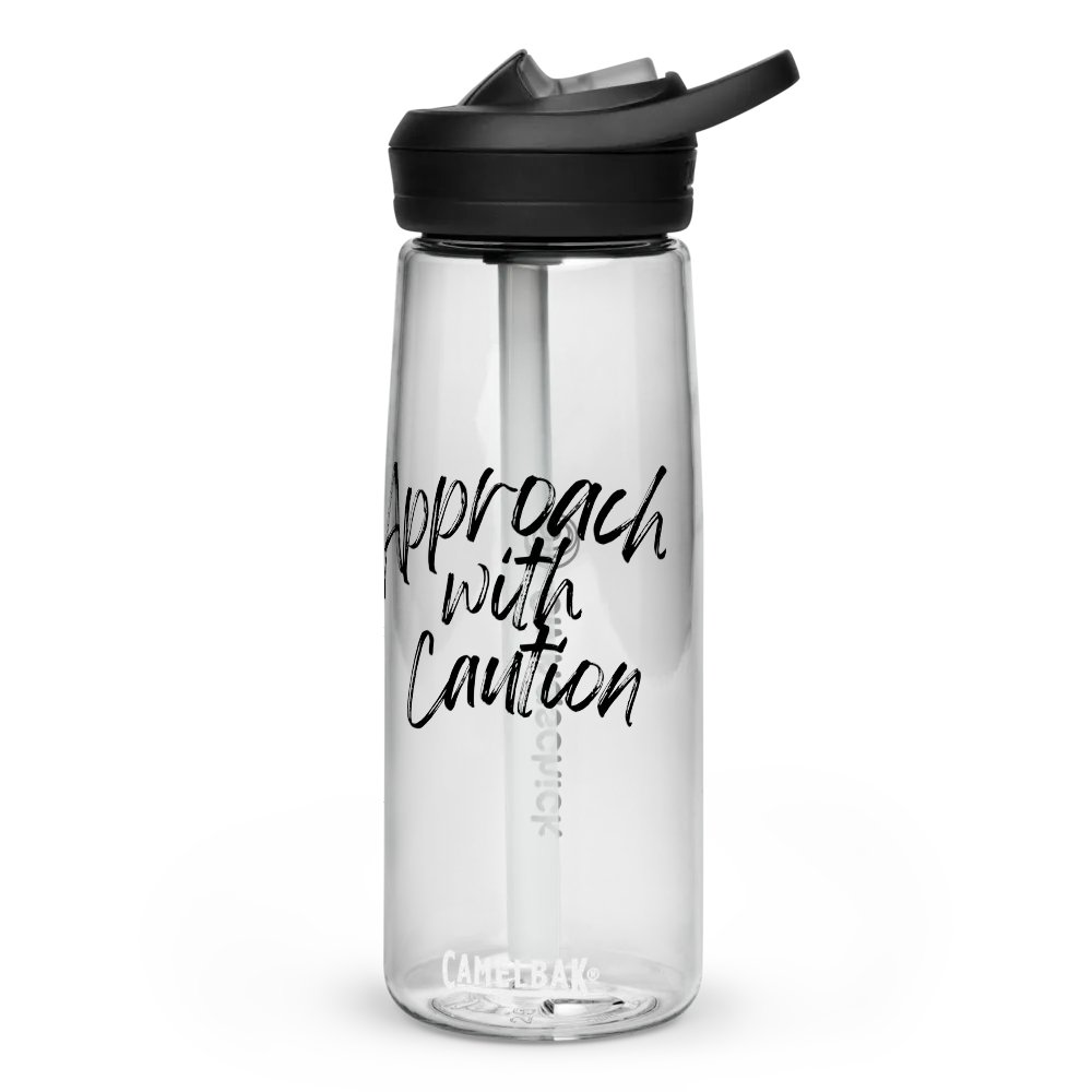 Cinnaschick Warning Sports Water Bottle product image (1)