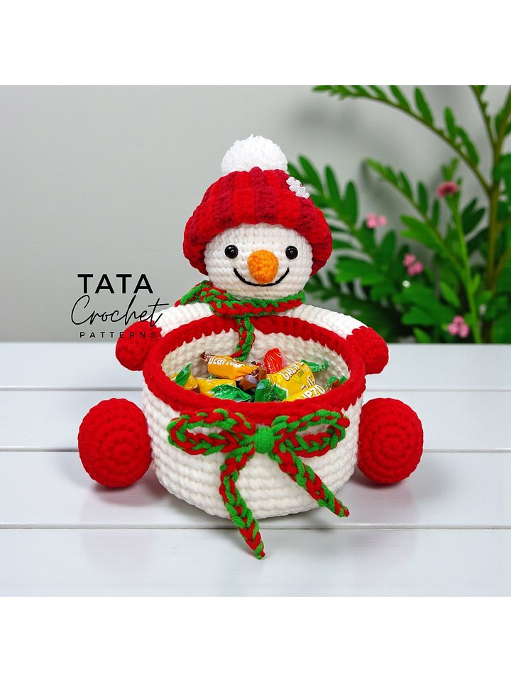PDF Pattern -♡- Crochet Snowman Basket / Candy Bowl product image (1)
