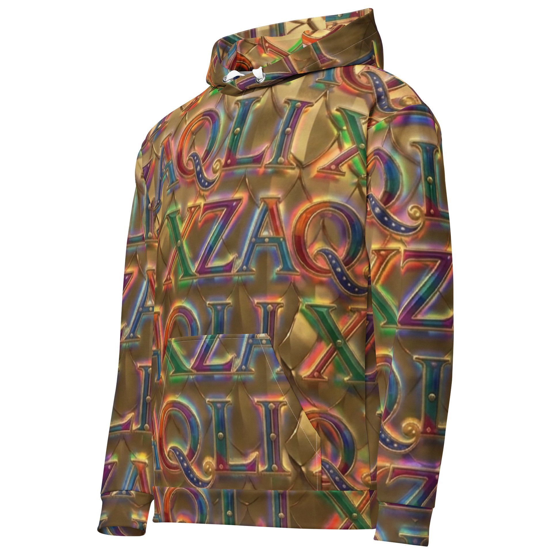 XZAQLI Liquid Gold Monogram Hoodie product image (2)