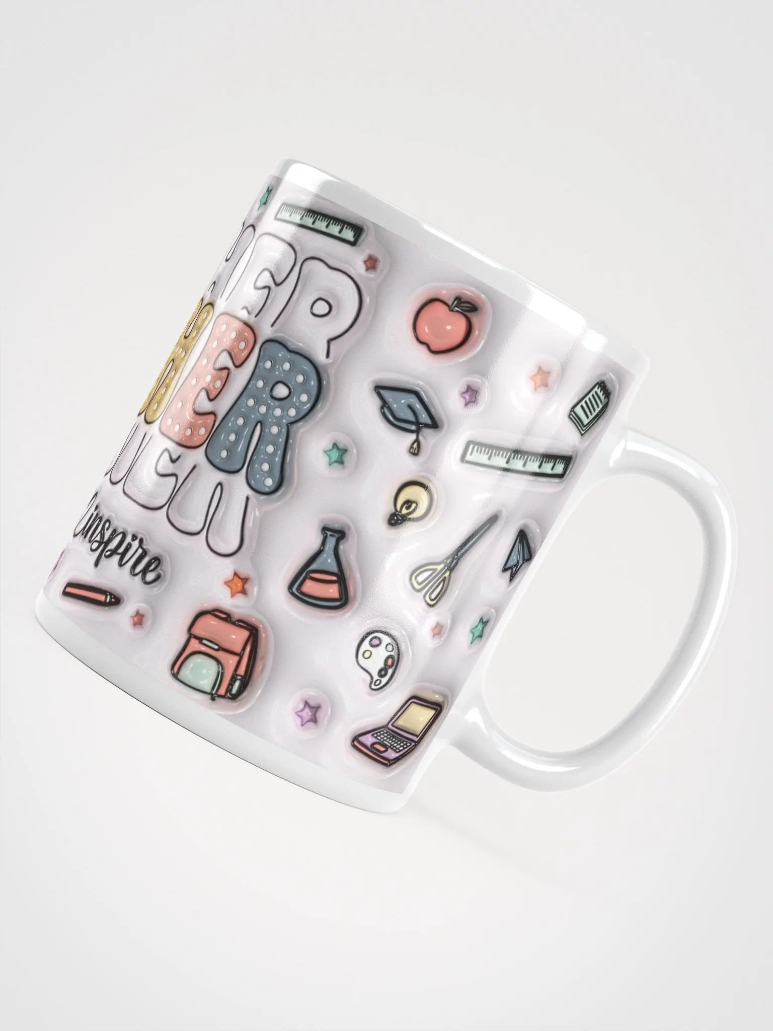 Teach Love Inspire Teacher Inflated Design Mug product image (3)
