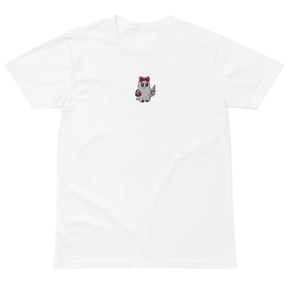 Cute Ghost Embroidered Premium Cotton Regular Fit T-Shirt product image (1)