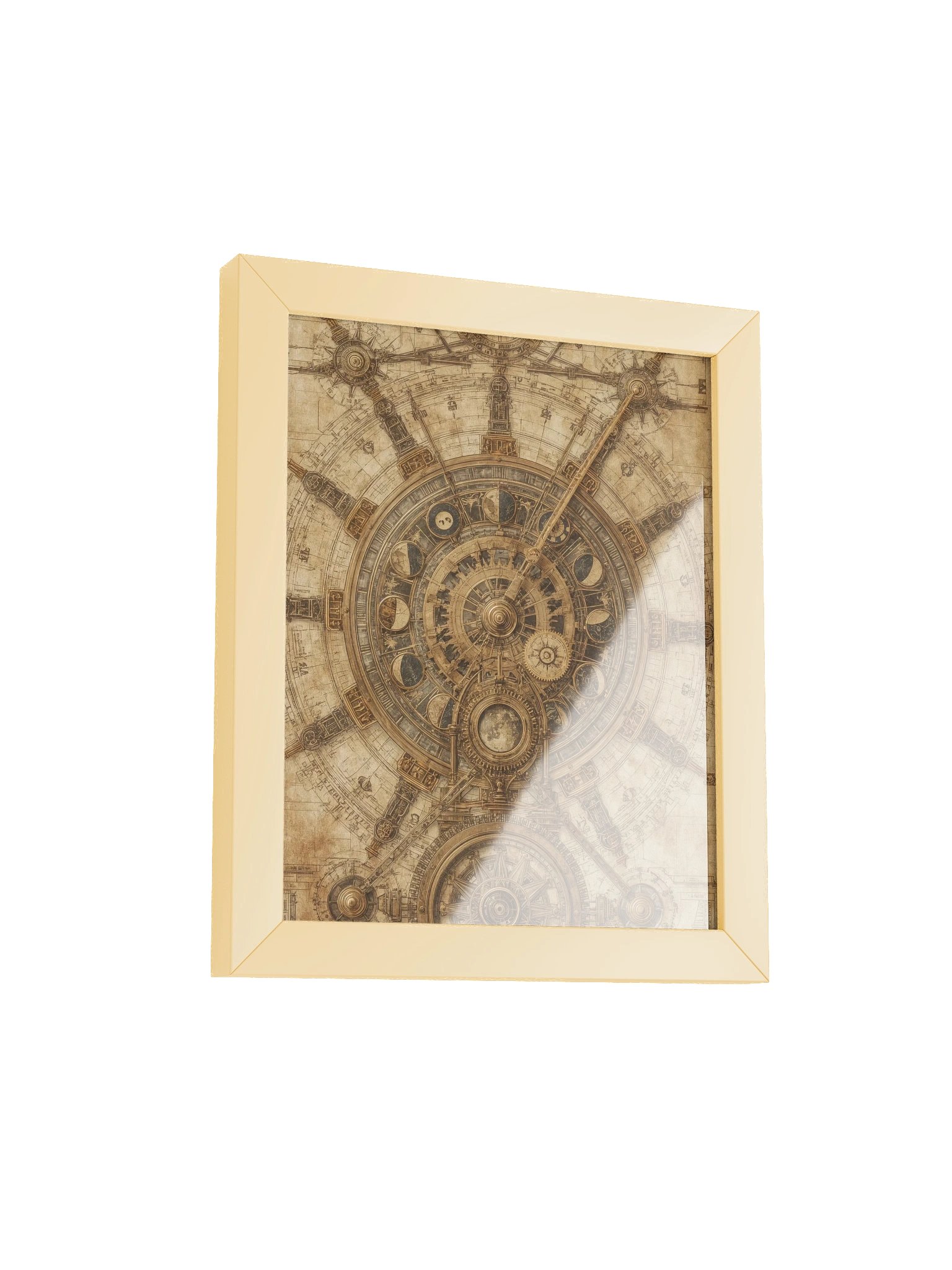 The Chronos Engine – Framed Vertical Poster (Gold Frame) product image (2)